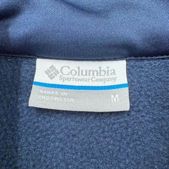 Auburn University Tigers Columbia Fleece Vest Sz M Blue‎ Full Zip Pockets - Picture 3 of 13